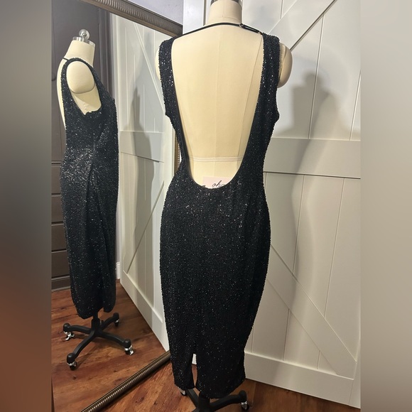 NWT Oh Polly Embellished Open-Back Midaxi Dress in Black - Picture 5 of 17